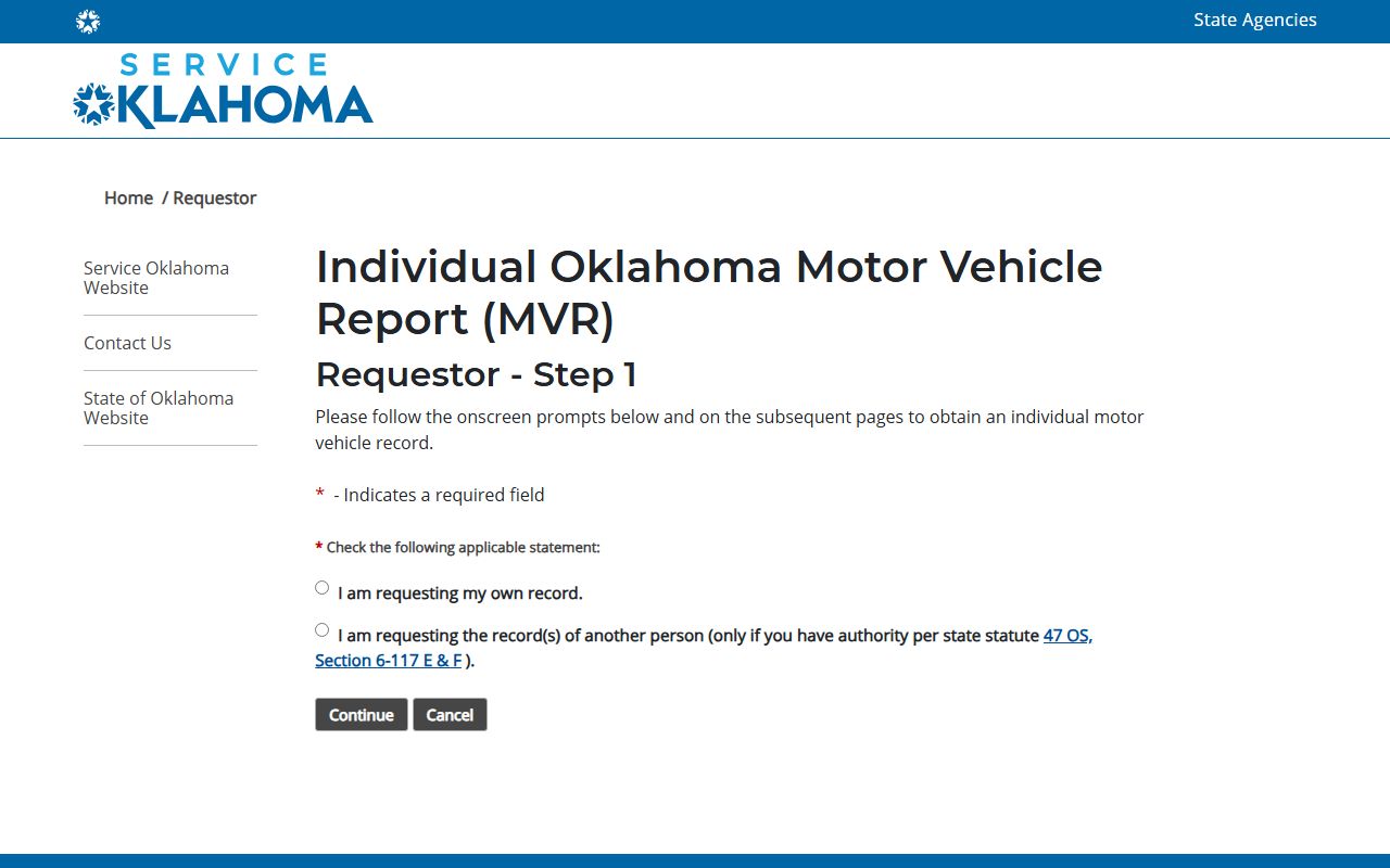 Tulsa County traffic court records and the individual Oklahoma Motor Vehicle Report portal